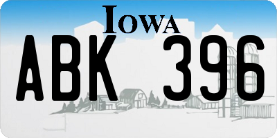 IA license plate ABK396