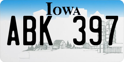IA license plate ABK397