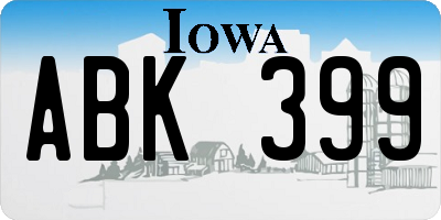 IA license plate ABK399