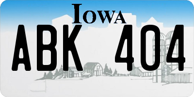 IA license plate ABK404