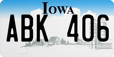 IA license plate ABK406