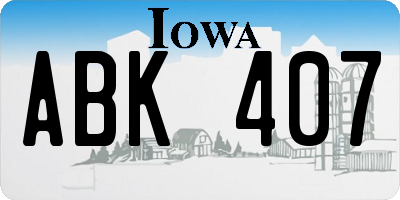 IA license plate ABK407