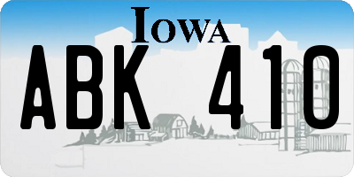 IA license plate ABK410