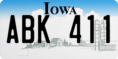 IA license plate ABK411