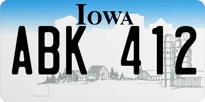 IA license plate ABK412