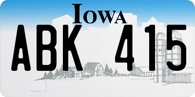 IA license plate ABK415