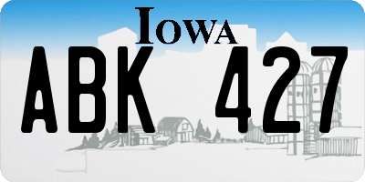 IA license plate ABK427