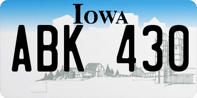 IA license plate ABK430