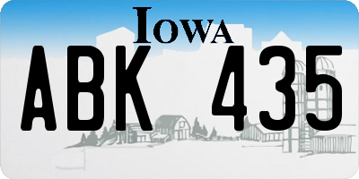 IA license plate ABK435