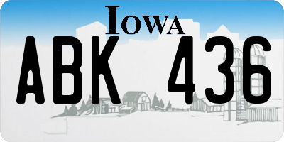 IA license plate ABK436