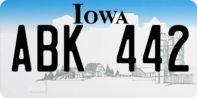 IA license plate ABK442
