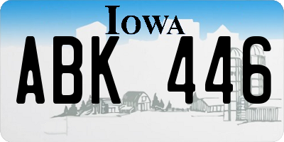 IA license plate ABK446