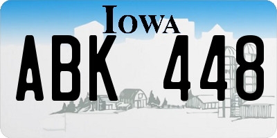 IA license plate ABK448