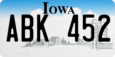 IA license plate ABK452