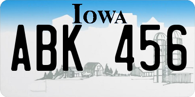 IA license plate ABK456
