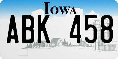 IA license plate ABK458