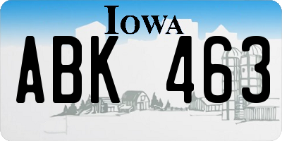 IA license plate ABK463