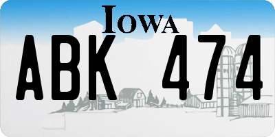 IA license plate ABK474