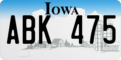 IA license plate ABK475