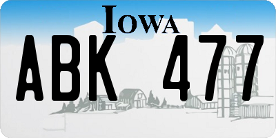 IA license plate ABK477
