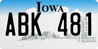 IA license plate ABK481
