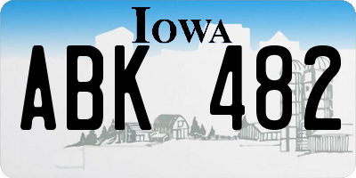 IA license plate ABK482