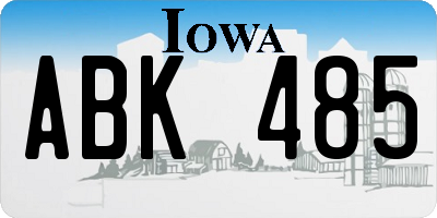 IA license plate ABK485