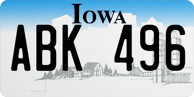 IA license plate ABK496