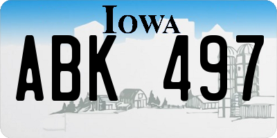 IA license plate ABK497