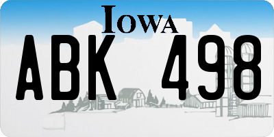 IA license plate ABK498