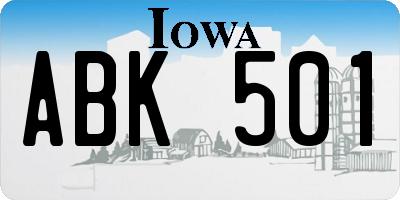 IA license plate ABK501