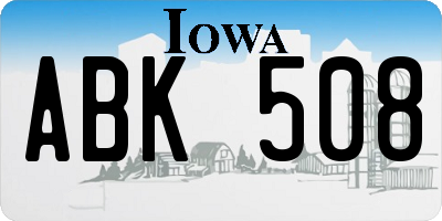 IA license plate ABK508
