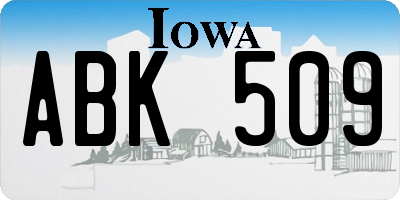 IA license plate ABK509