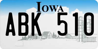 IA license plate ABK510