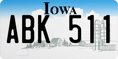 IA license plate ABK511