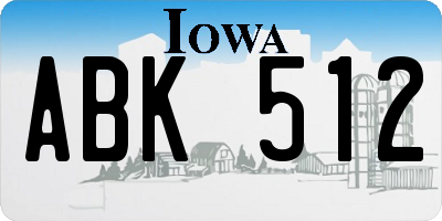 IA license plate ABK512