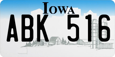 IA license plate ABK516