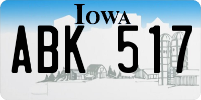 IA license plate ABK517