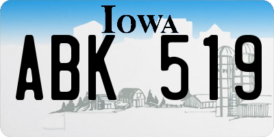 IA license plate ABK519