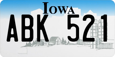 IA license plate ABK521