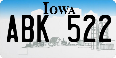 IA license plate ABK522