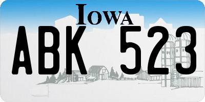 IA license plate ABK523