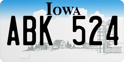 IA license plate ABK524