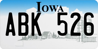 IA license plate ABK526