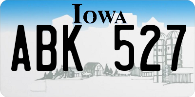 IA license plate ABK527