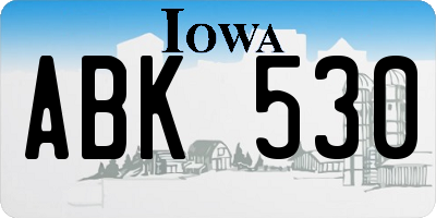 IA license plate ABK530