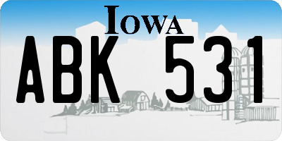 IA license plate ABK531