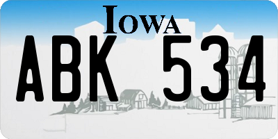 IA license plate ABK534