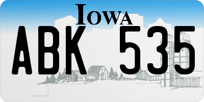 IA license plate ABK535