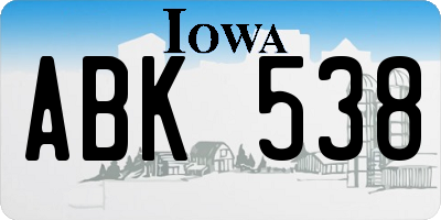 IA license plate ABK538